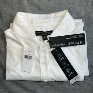 NWT Banana Republic Men’s Luxury-Touch Performance Golf Polo - Size M, White